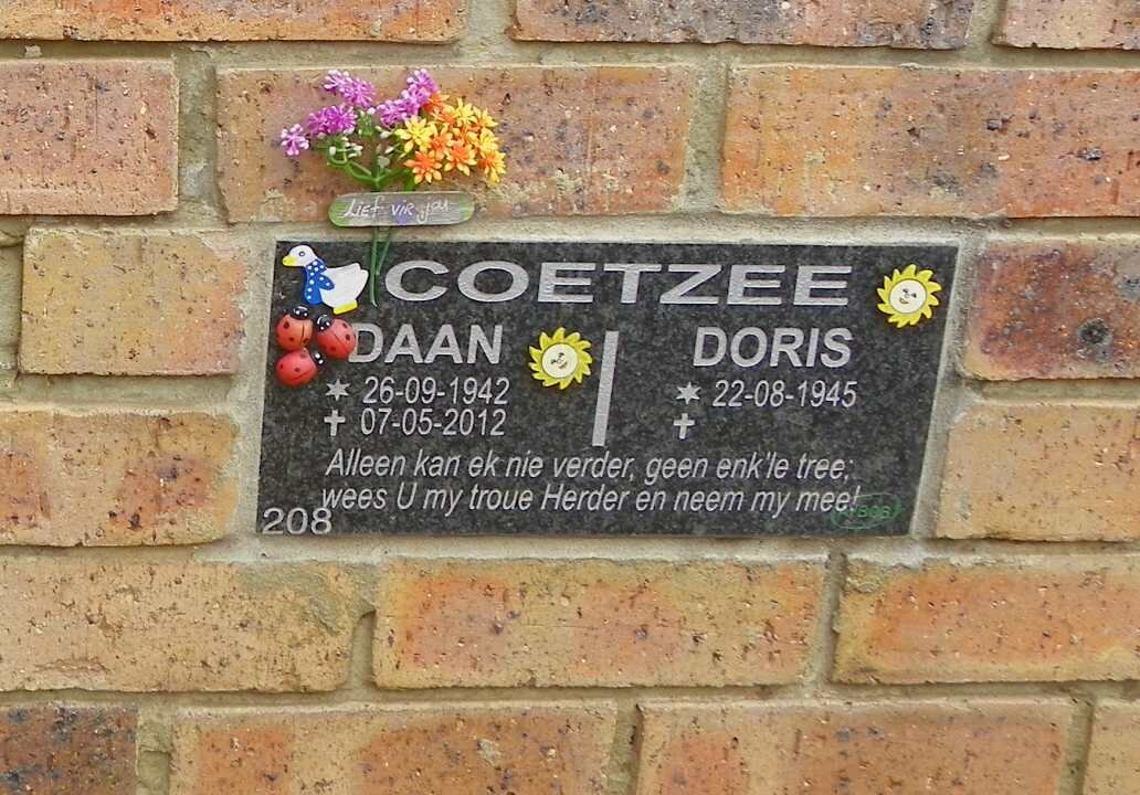 COETZEE Daan 1942-2012 &amp; Doris 1945-