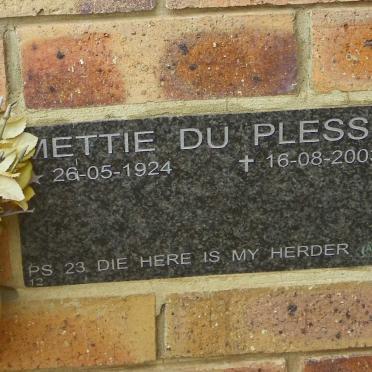 PLESSIS Mettie, du 1924-2003
