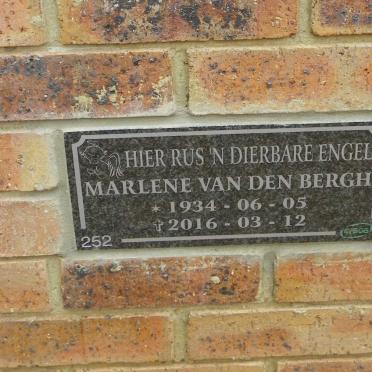 BERGH Marlene, van den 1934-2016