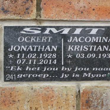 SMIT Ockert Jonathan 1928-2014 &amp; Jacomina Kristiana 1935-