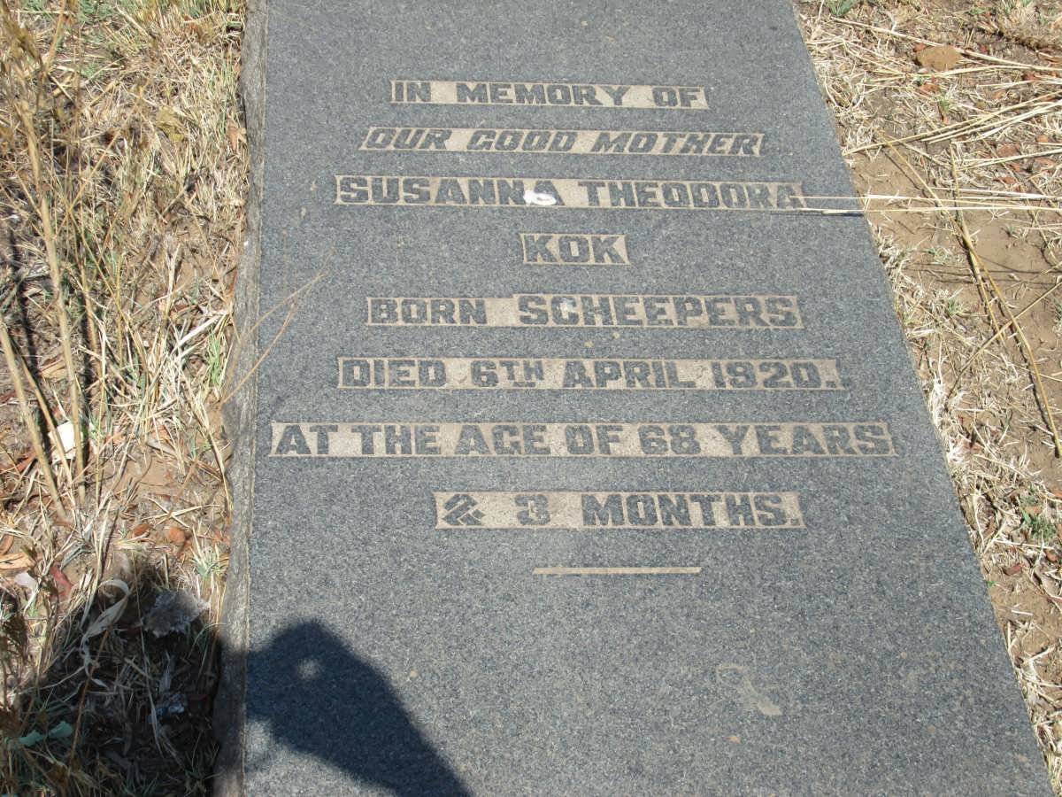 KOK Susanna Theodora nee SCHEEPERS -1920