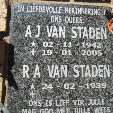 STADEN A.J., van 1942-2005 &amp; R.A. 1939-
