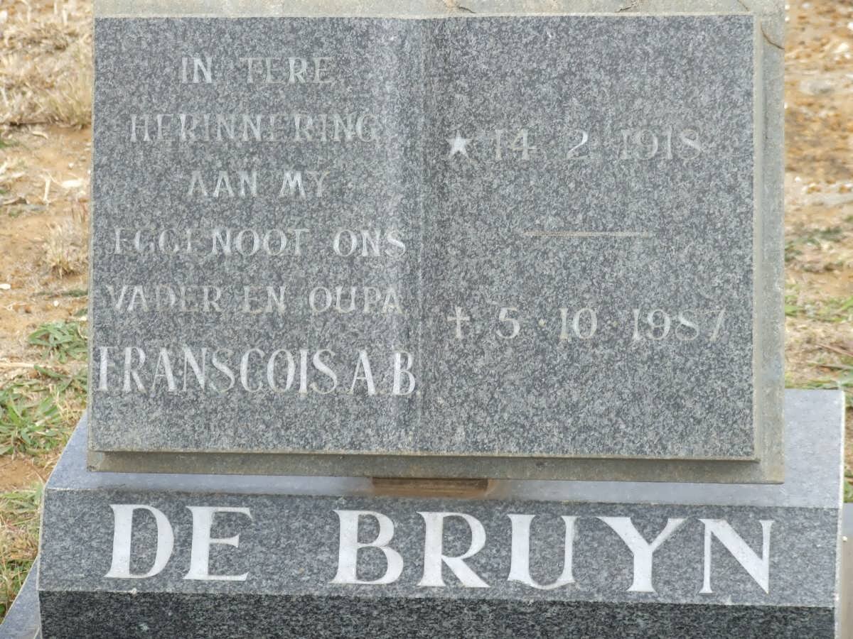 BRUYN Francois A.B., de 1918-1987