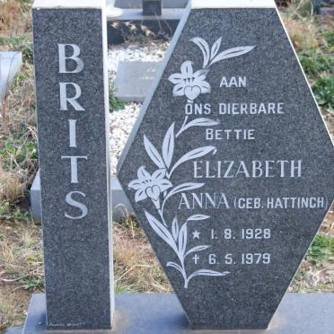 BRITS Elizabeth Anna nee HATTINGH 1928-1979