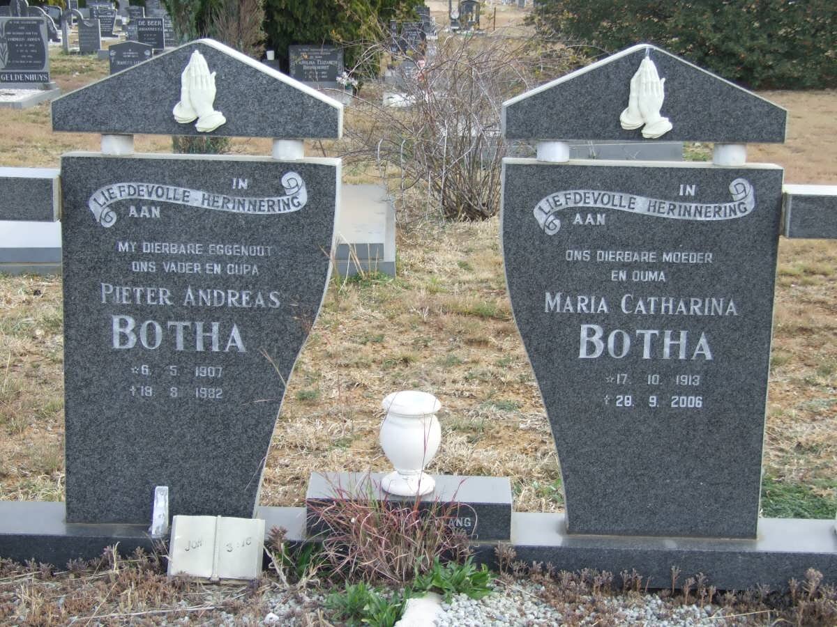 BOTHA Pieter Andreas 1907-1982 &amp; Maria Catharina 1913-2006