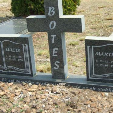BOTES Wiets 1921-1998 &amp; Martie 1931-1995