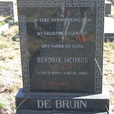BRUIN Hendrik Jacobus, de 1919-1980