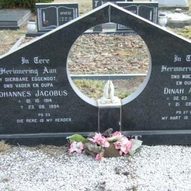 BONNET Johannes Jacobus 1914-1994 &amp; Dinah Alida 1917-1995