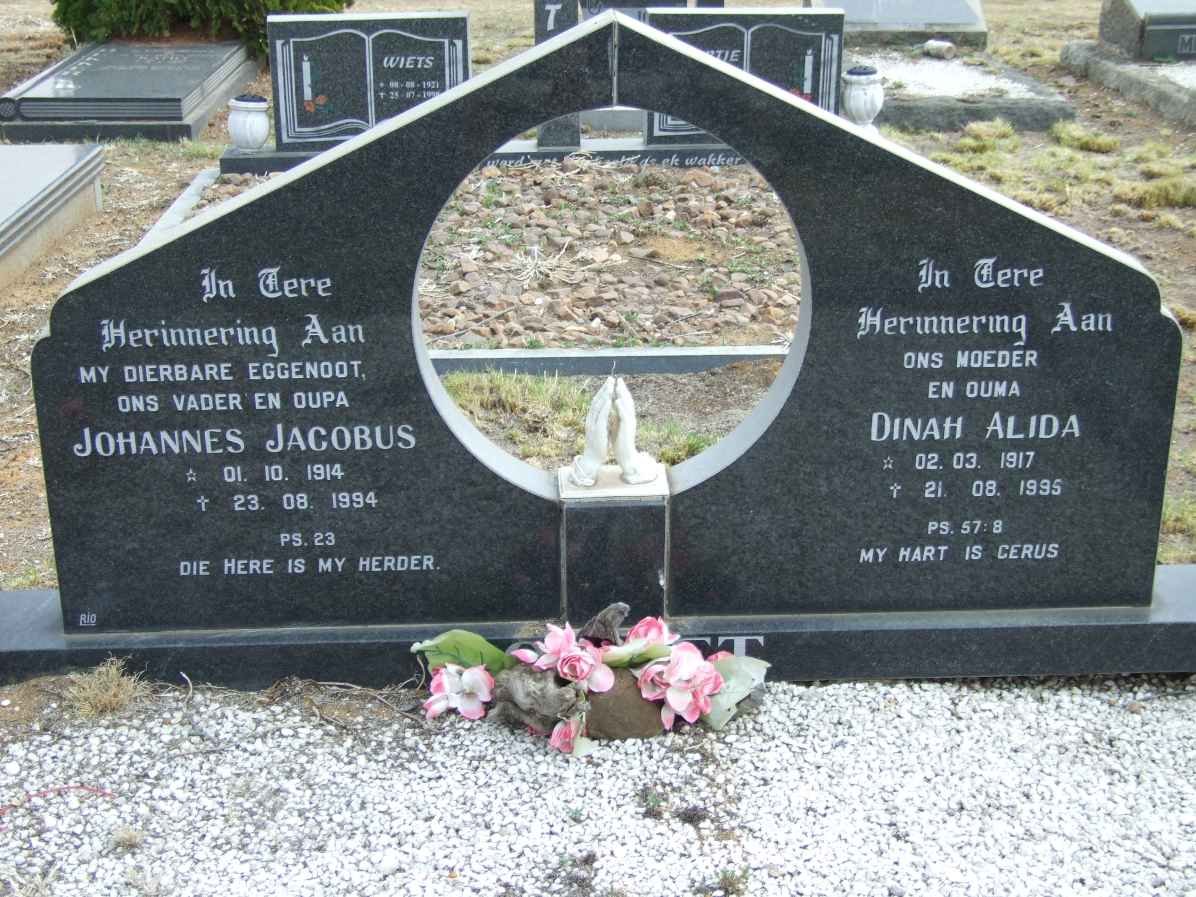 BONNET Johannes Jacobus 1914-1994 &amp; Dinah Alida 1917-1995