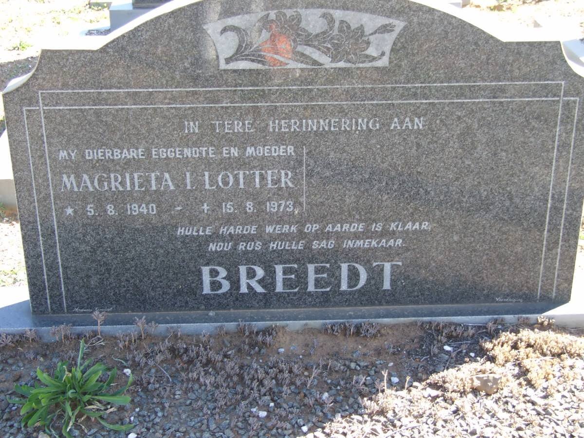 BREEDT Magrieta I. Lotter 1940-1973
