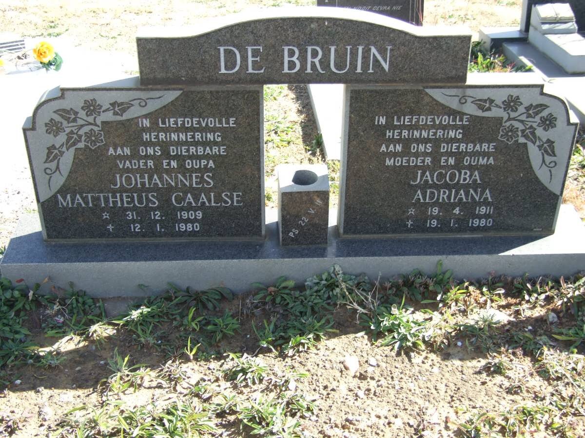 BRUIN Johannes Mattheus Caalse 1909-1980 &amp; Jacoba Adriana 1911-1980