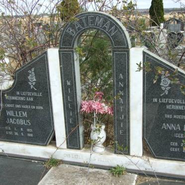 BATEMAN Willem Jacobus 1931-1991 &amp; Anna Helena L. WENTZEL 1933-1993  