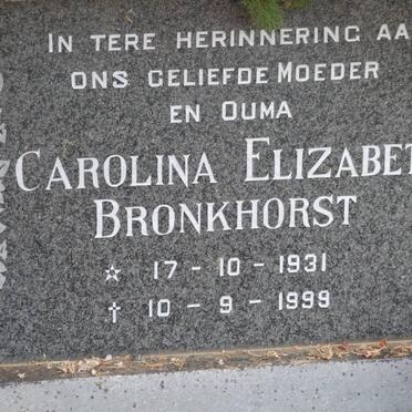 BRONKHORST Carolina Elizabeth 1931-1999