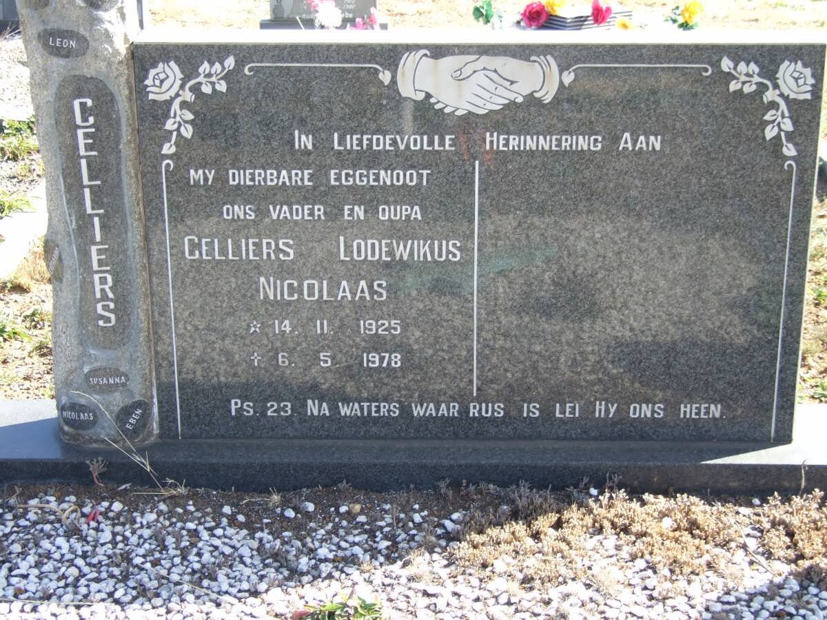 CELLIERS Celliers Lodewikus Nicolaas 1925-1978