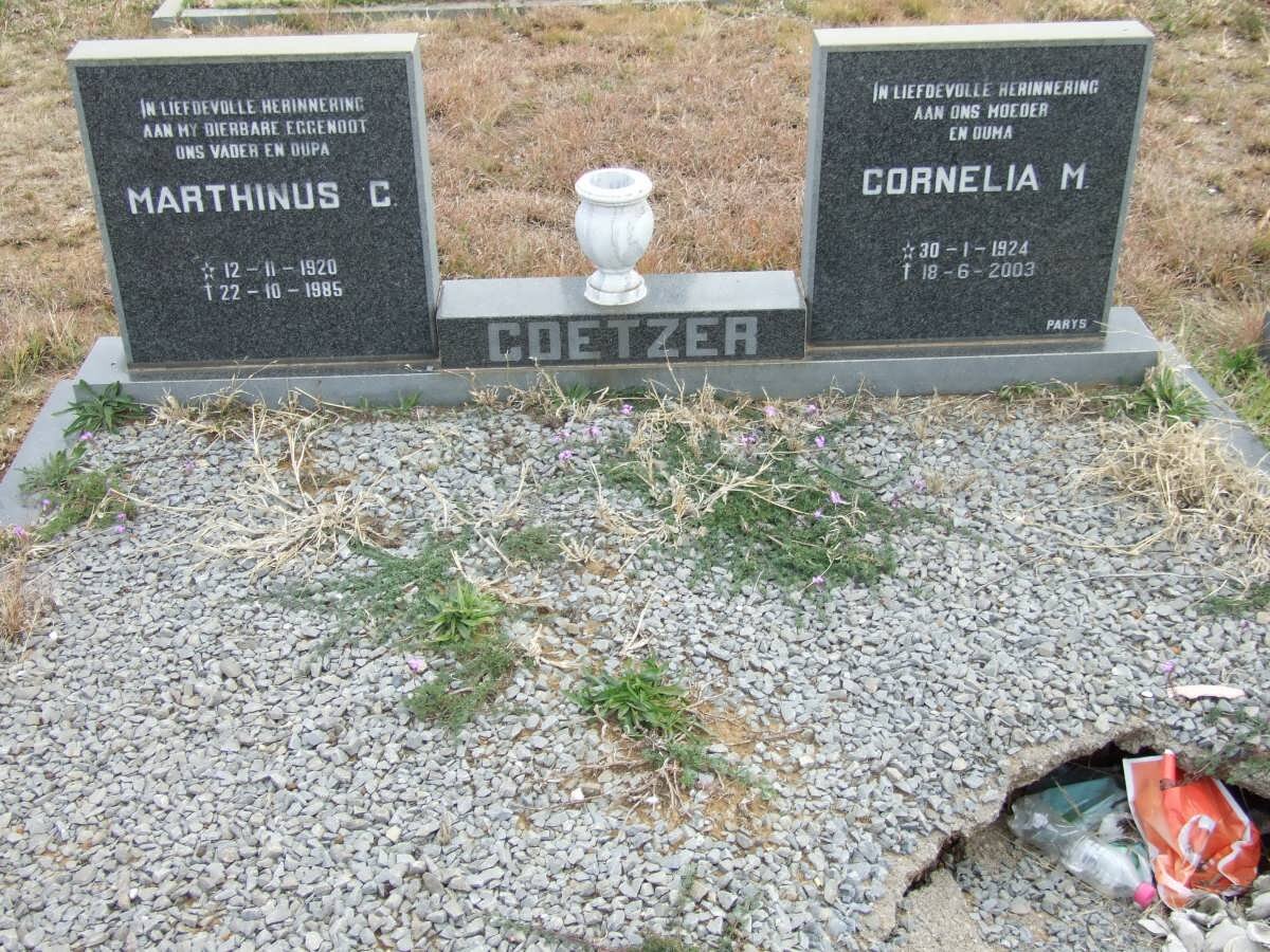 COETZER Marthinus C. 1920-1985 &amp; Cornelia M. 1924-2003