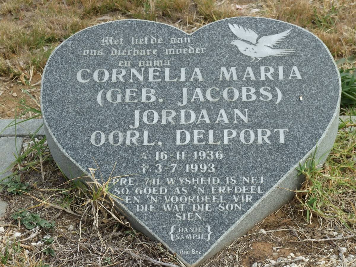 DELPORT Cornelia Maria voorheen JORDAAN nee JACOBS 1936-1993