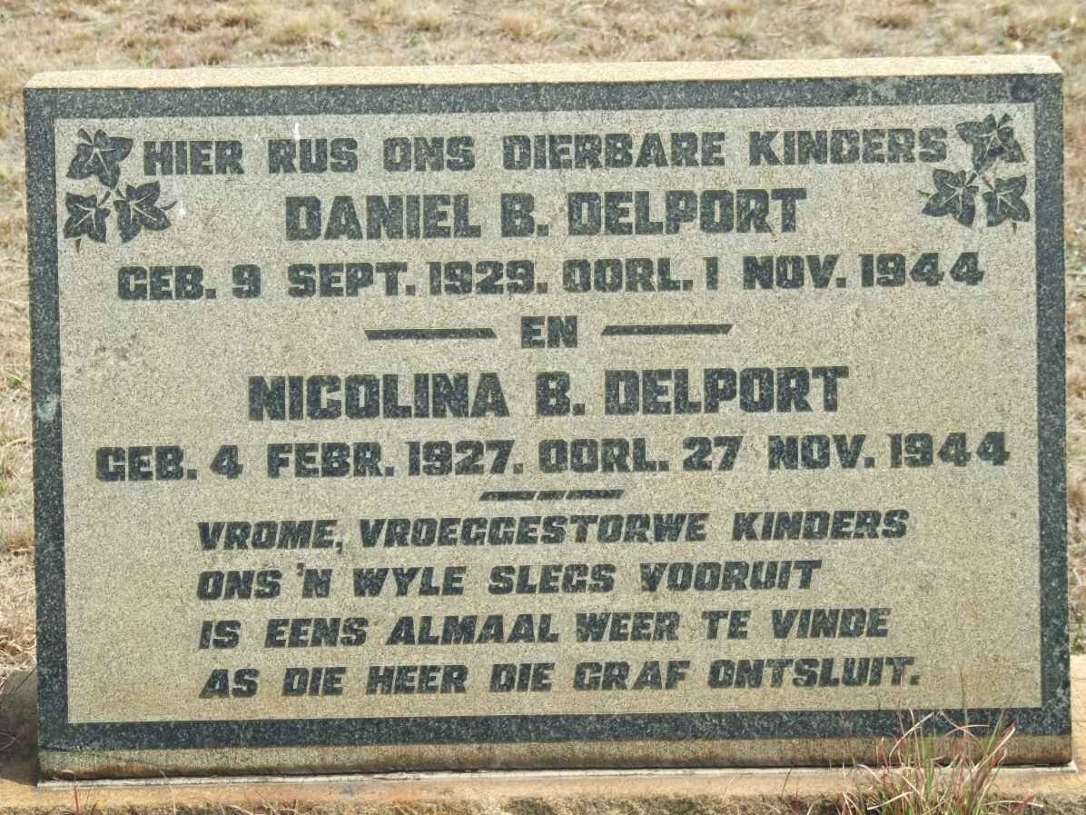 DELPORT Nicolina B. 1927-1944 :: DELPORT Daniel B. 1929-1944