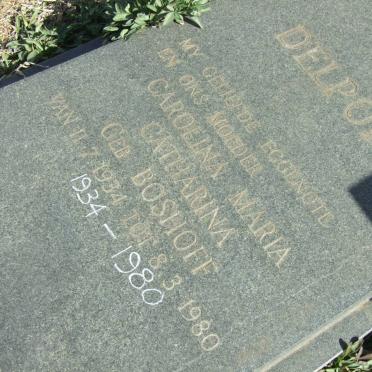 DELPORT Carolina Maria Catharina nee BOSHOFF 1934-1980