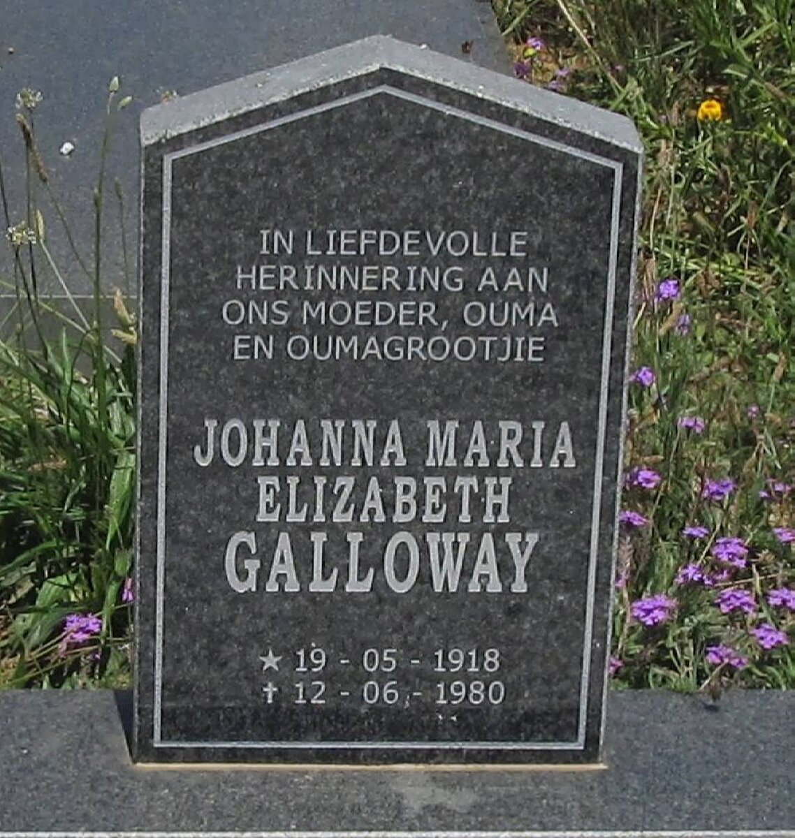 GALLOWAY Johanna Maria Elizabeth 1918-1980