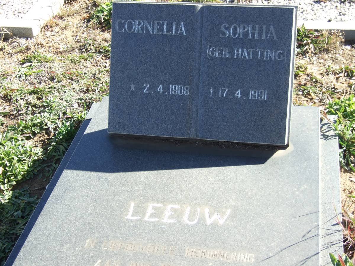 LEEUW Cornelia Sophia nee HATTING 1908-1991