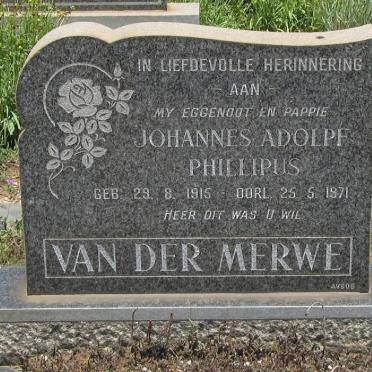 MERWE Johannes Adolph Phillipus, van der 1915-1971