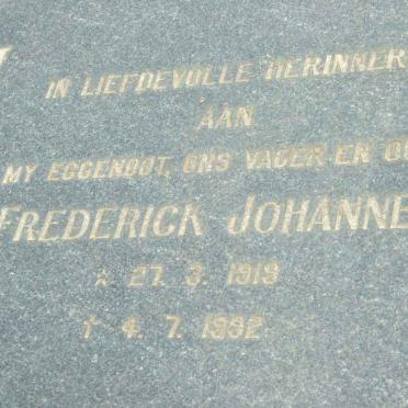 MÜLLER Frederick Johannes 1919-1992