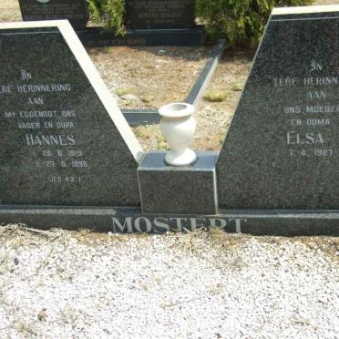 MOSTERT Hannes 1919-1995 &amp; Elsa 1927-