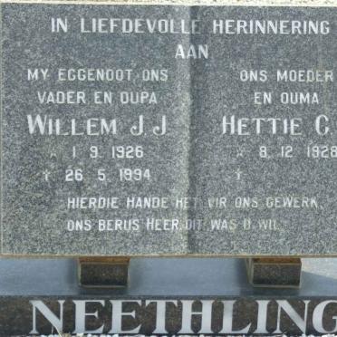 NEETHLING Willem J.J. 1926-1994 &amp; Hettie C.H. 1928-