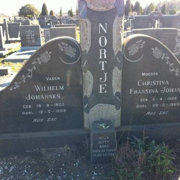 NORTJE Wilhelm Johannes 1903-1969 &amp; Christina Fransina Johanna 1906-1969