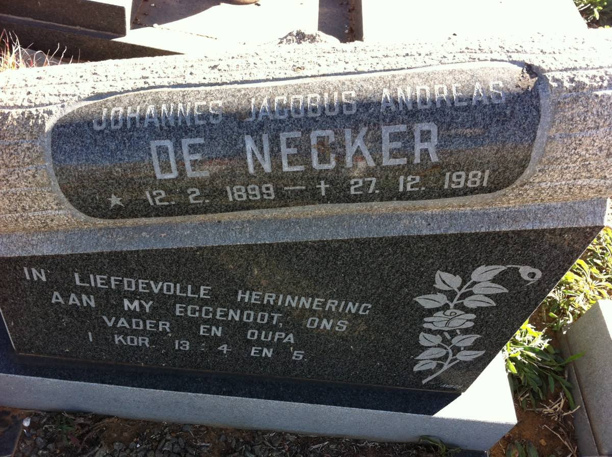 NECKER Johannes Jacobus Andreas, de 1899-1981