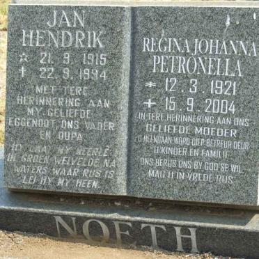 NOETH Jan Hendrik 1915-1994 &amp; Regina Johanna Petronella 1921-2004