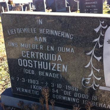 OOSTHUIZEN Gertruida nee BENADE 1903-1986