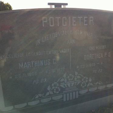 POTGIETER Marthinus C. 1906-1972 &amp; Dorethea P.S. 1925