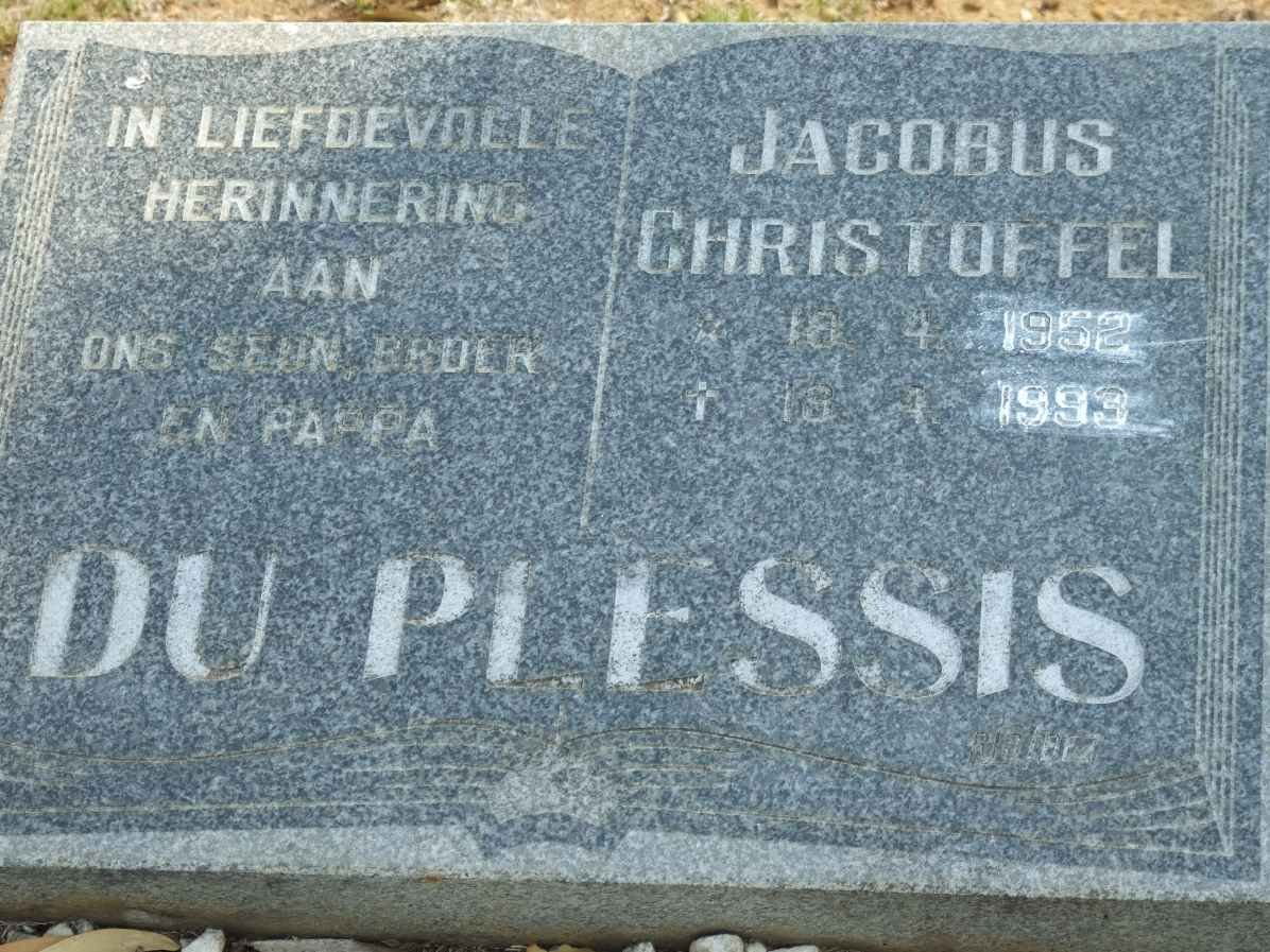 PLESSIS Jacobus Christoffel, du 1952-1993
