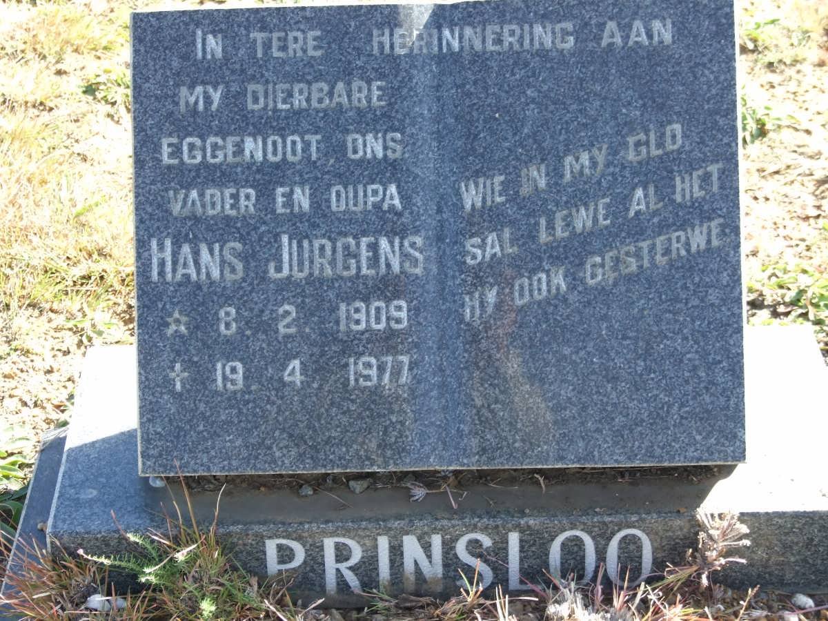 PRINSLOO Hans Jurgens 1909-1971