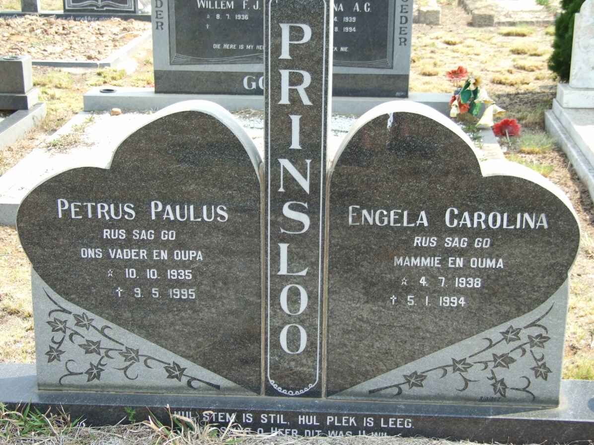 PRINSLOO Petrus Paulus 1935-1995 &amp; Engela Carolina 1938-1994