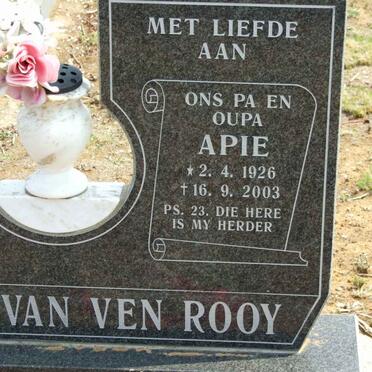 ROOY Apie, van ven 1926-2003