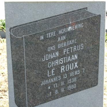 ROUX Johan Petrus Christiaan, Le 1938-1980