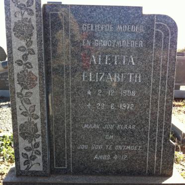 TONDER Aletta Elizabeth, van 1908-1972