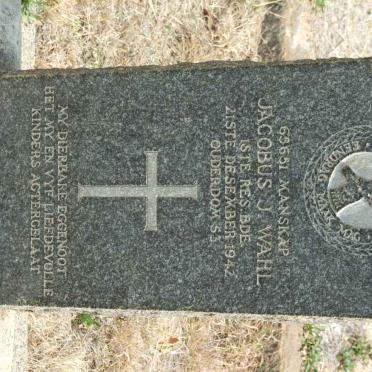 WAHL Jacobus J. -1942