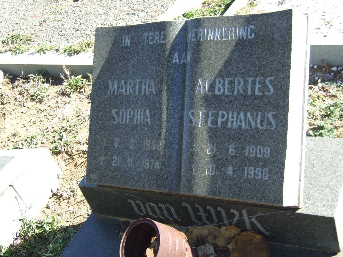 WYK Albertus Stephanus, van 1909-1990 &amp; Martha Sophia 1908-1974