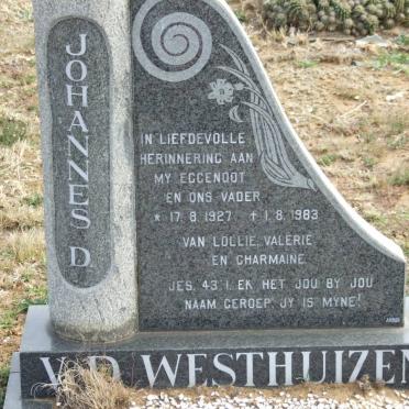 WESTHUIZEN Johannes D., van der 1927-1983