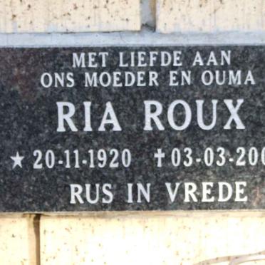 ROUX Ria 1920-2008