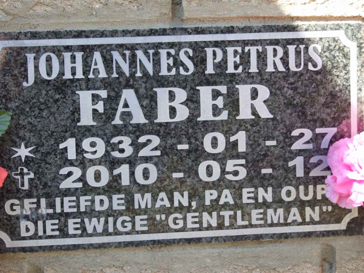 FABER Johannes Petrus 1932-2010
