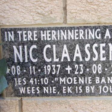 CLAASEN Nic 1937-2011
