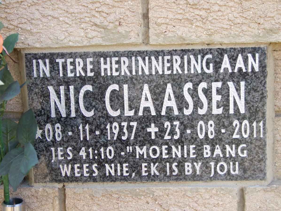 CLAASEN Nic 1937-2011