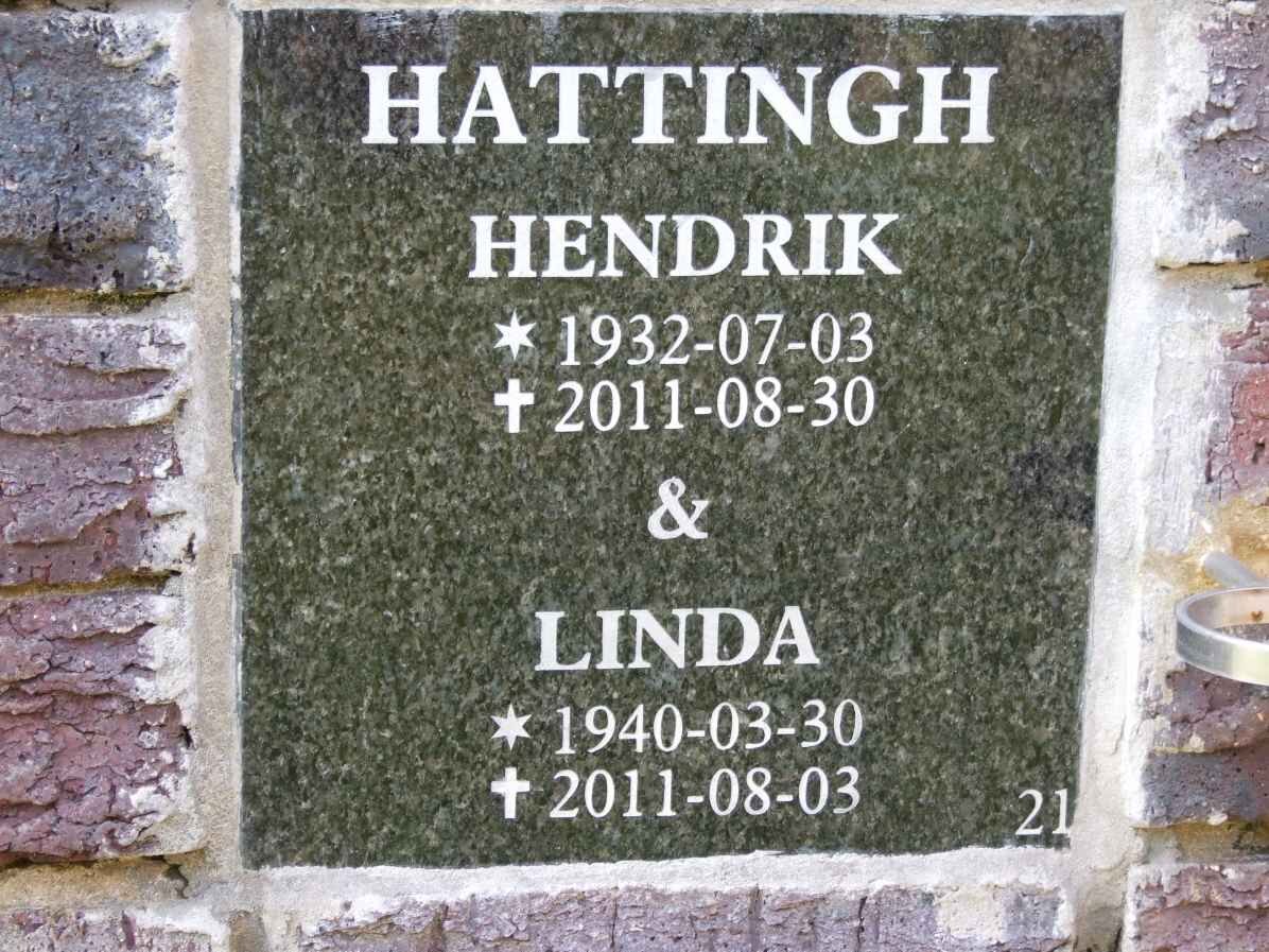 HATTINGH Hendrik 1932-2011 &amp; Linda 1940-2011