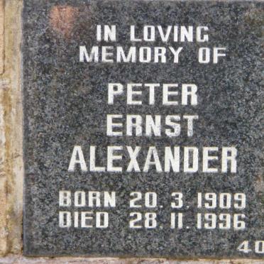 ALEXANDER Peter Ernst 1909-1996