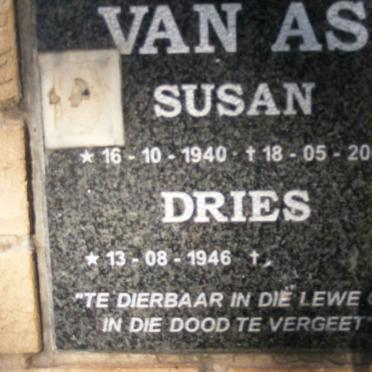 AS Dries, van 1946- &amp; Susan 1940-2005