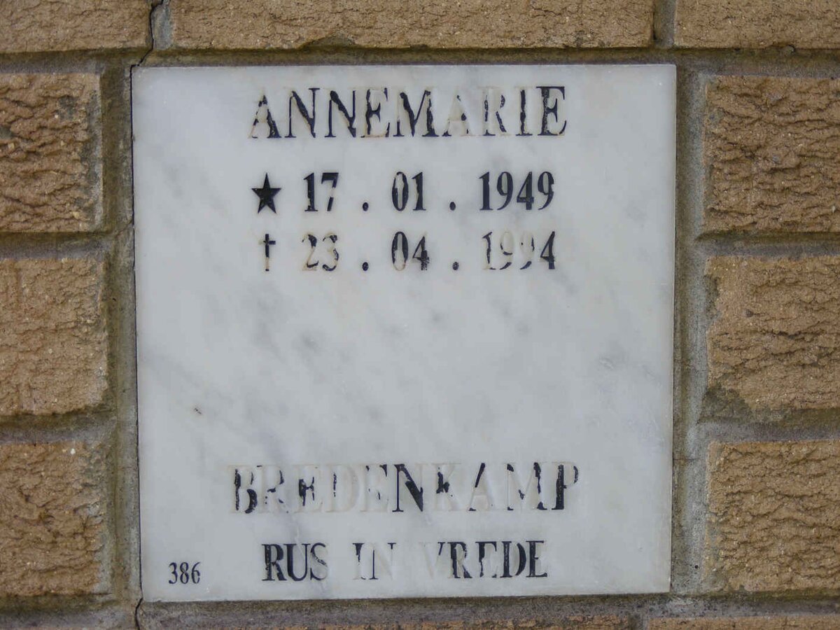 BREDENKAMP Annemarie 1949-1994